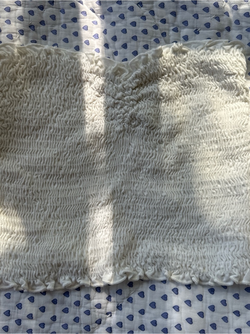 Urban Outfitters Cream Smocked Tube Top